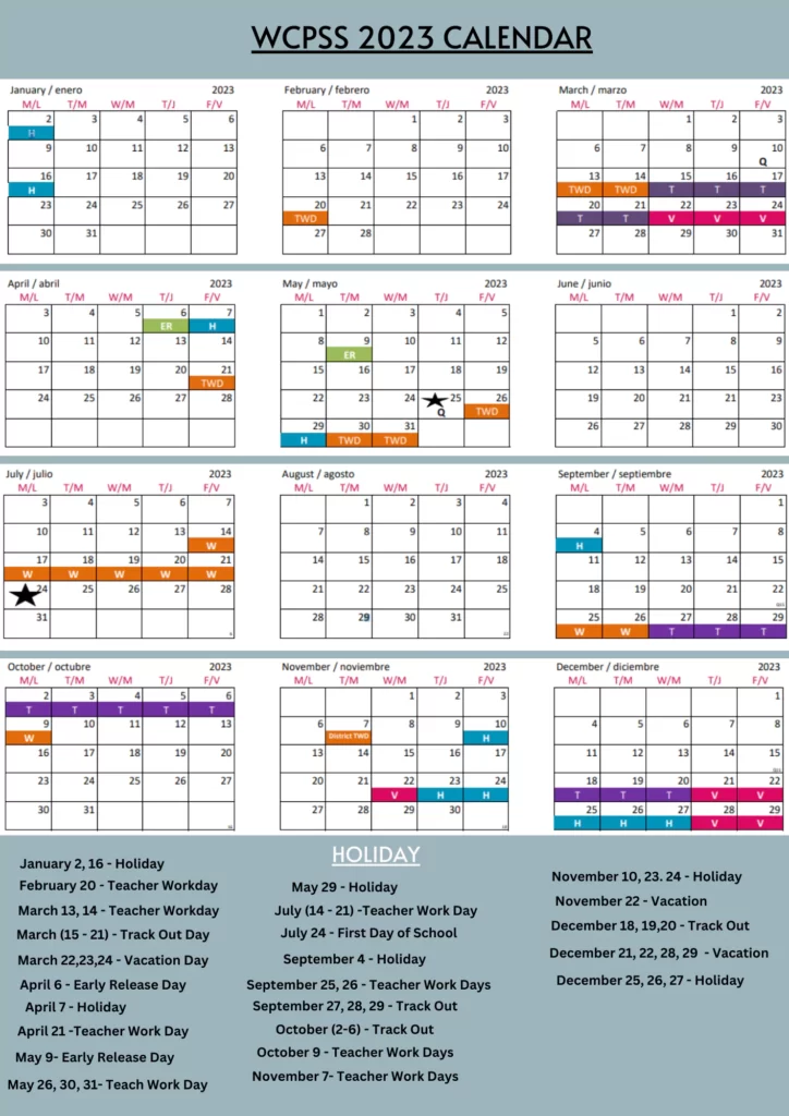 wake county school calendar term dates